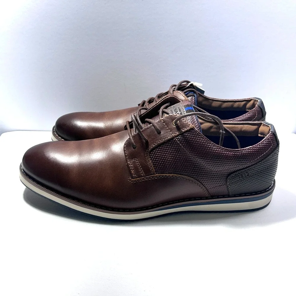 Nunn Bush Circuit‎  Plain Toe Oxford Men's Brandy  Shoes 10.5M Leather Comfort